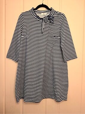 Vineyard Vines Bow Neck Tunic Dress- Navy & White SzL